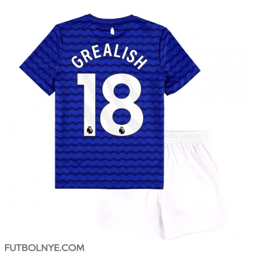 Camiseta Everton Jack Grealish #18 Primera Equipación para niños 2025-26 manga corta (+ pantalones cortos)